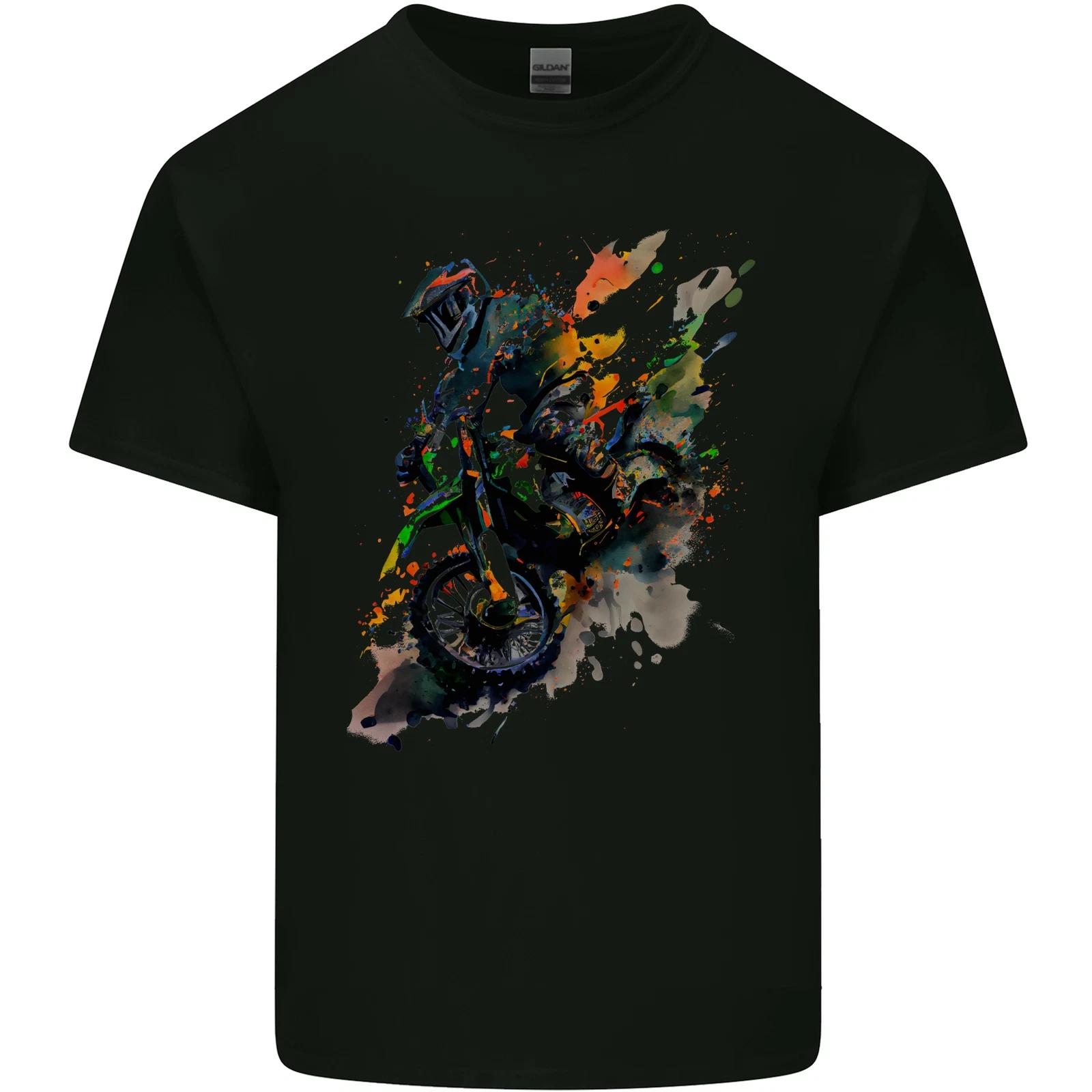 Motocross Art Dirt Bike MotoX Kids T-Shirt Childrens S