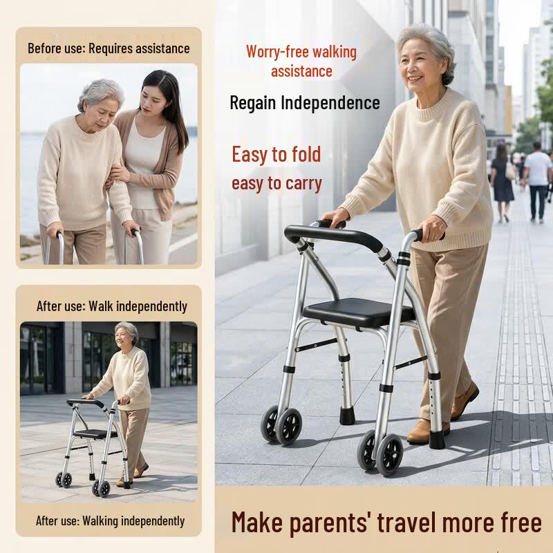 Fushide Multi-functional Foldable Walking Aid for Seniors