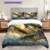 Fish Pattern Bedding Quilt Set Quilt Cover Pillowcase Home Decoration Birthday Gift (1 * Duvet Cover + 2 * Pillowcase, Without Core)