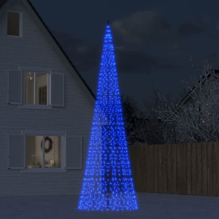 VidaXL LED Christmas Tree On Flagpole 1534 LEDs Blue 500 Cm, Christmas Decoration, LED Light, Christmas Light 358119