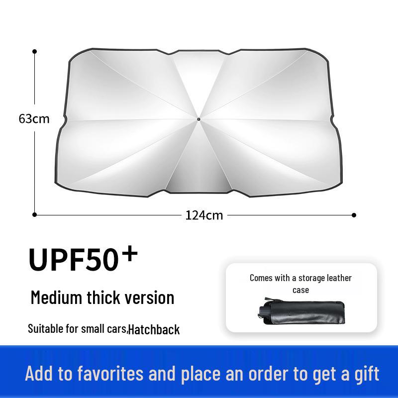 Car Sunshade Windshield Heat Insulation - Summer Protection for Parking Medium - Compact Hatchback Compatible
