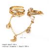 Trendy Fingerless Chain Ring: Creative Copper-Plated Gold Jewelry for Women