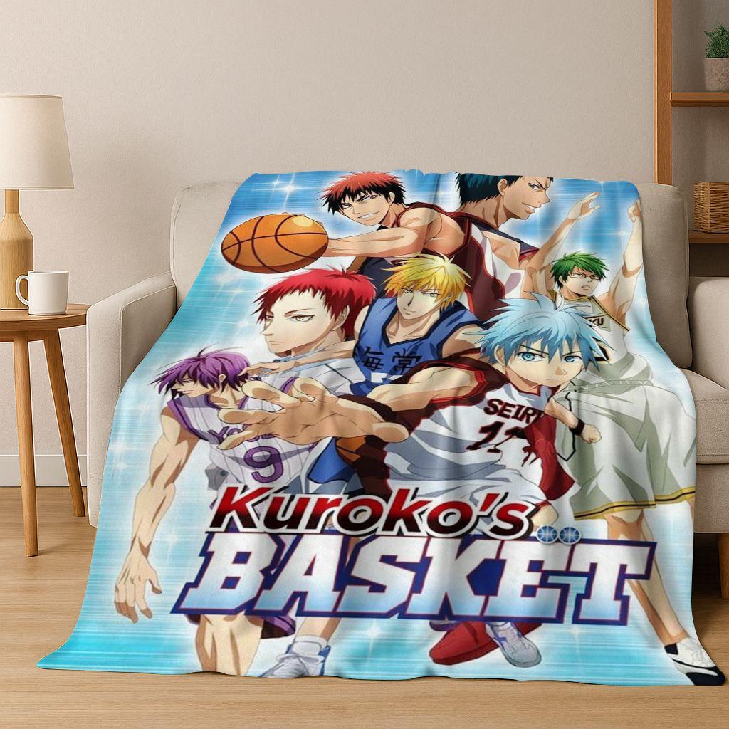 Anime Kuroko's Basketball Cartoon Art Flannel Blanket,Cozy Soft Throw Blanket for Home Bedroom Bed Sofa Picnic Cover Gift Kids