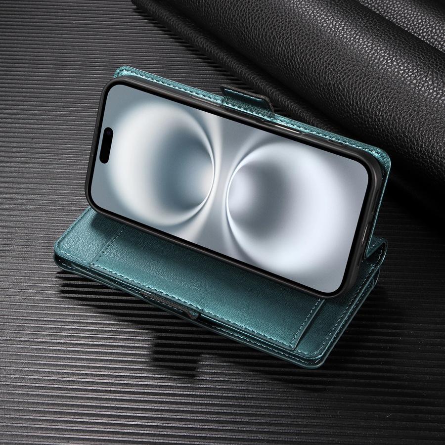 Husă tip portofel cu strat dublu multifuncțional cu 11 sloturi pentru carduri și 2 buzunare pentru bani pentru iPhone/Samsung/Google, piele PU, curea de mână, suport, husă de protecție pentru telefon