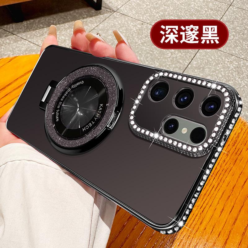 

Подходит для Samsung S24ultra, чехол для мобильного телефона с гальваническим покрытием и блестками, A15, магнитный держатель-присоска S23 + чехол против падения A14 A55