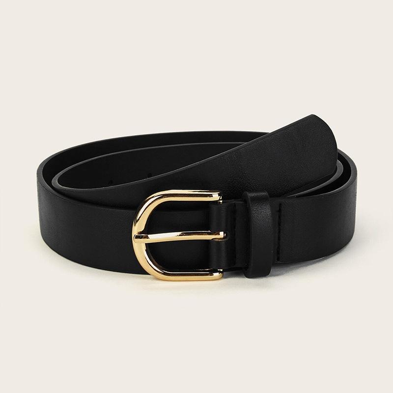 New Women's Belt Retro Hong Kong Style Simple and Versatile Daily Wear PU Belt Commuting Women's Belt