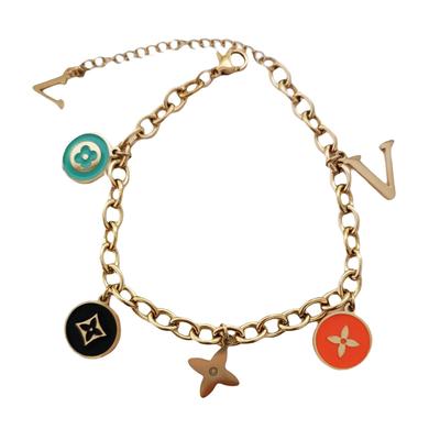 [R7499] - Gold Multicolor 'Boho' Steel Bracelet - 12 Mm