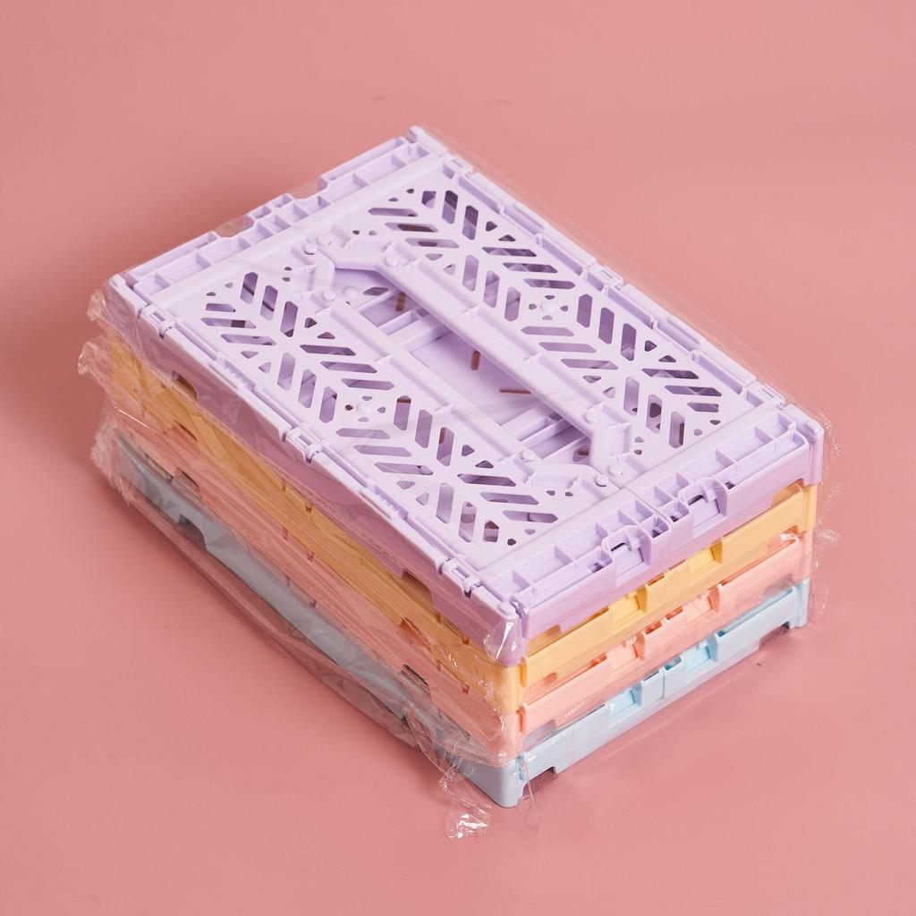 Stackable Mini Foldable Transparent Storage Box - PP Sundries Drawer Basket