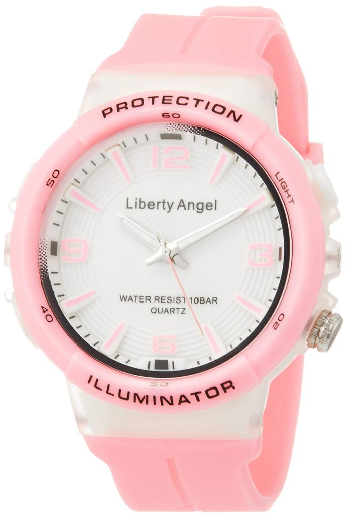 Arias Liberty Angel Analogue Watch, Waterproof with LED Light, Urethane Strap, Women's, Pink, ADWW18089-03