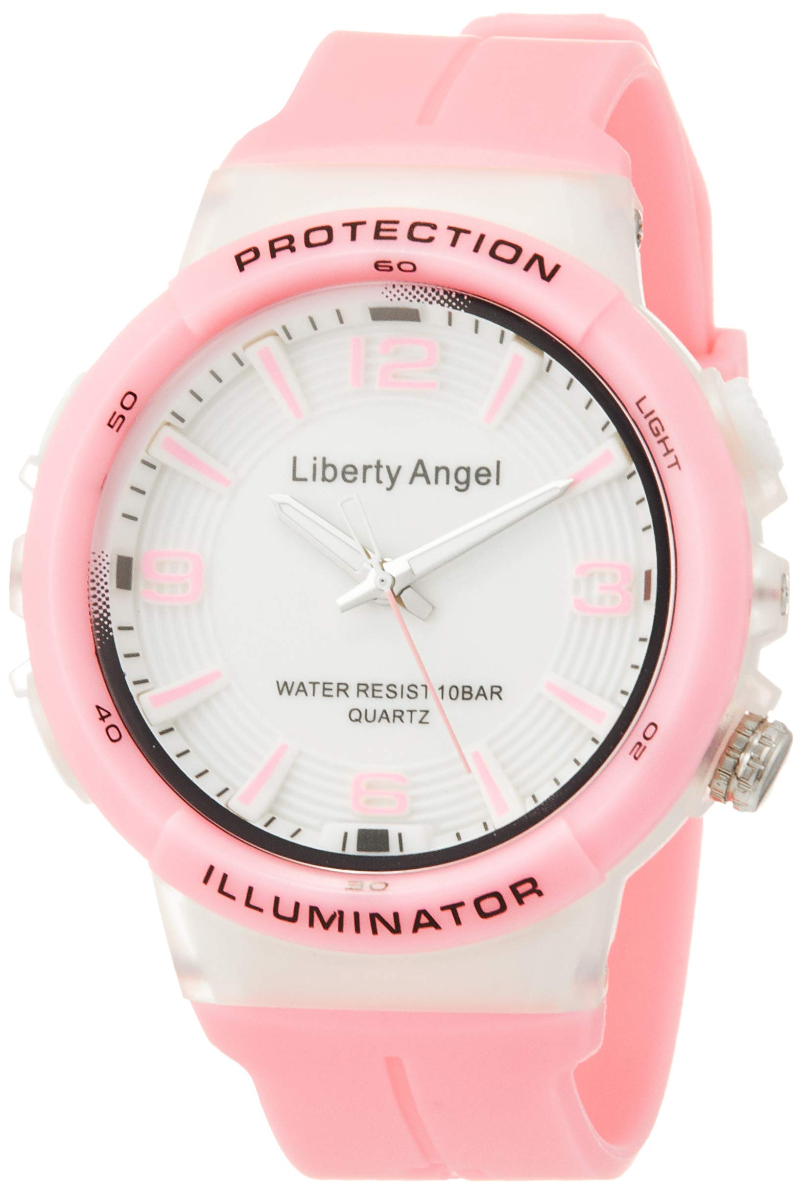 Аналоговые часы Arias Liberty Angel, Водонепроницаемые со светодиодной подсветкой, Полиуретановый ремешок, Женские, Розовые, ADWW18089-03