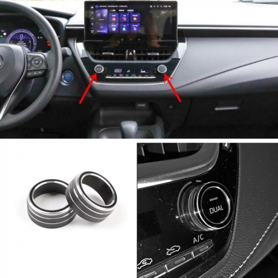 Black Console Air Condition Adjust Knob Cover For Toyota Corolla Cross -2026