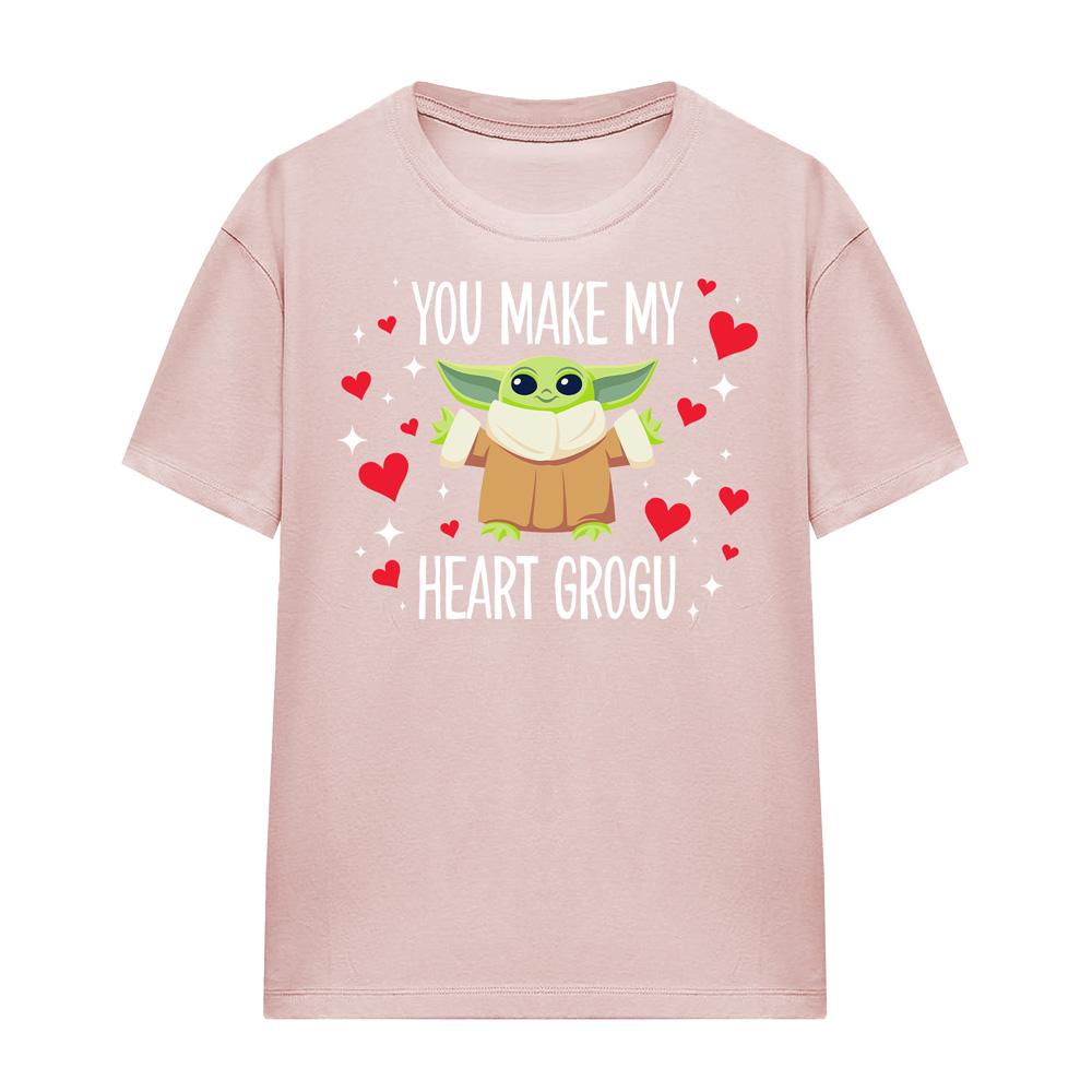 Star Wars The Mandalorian Womens/Ladies You Make My Heart Grogu T-Shirt