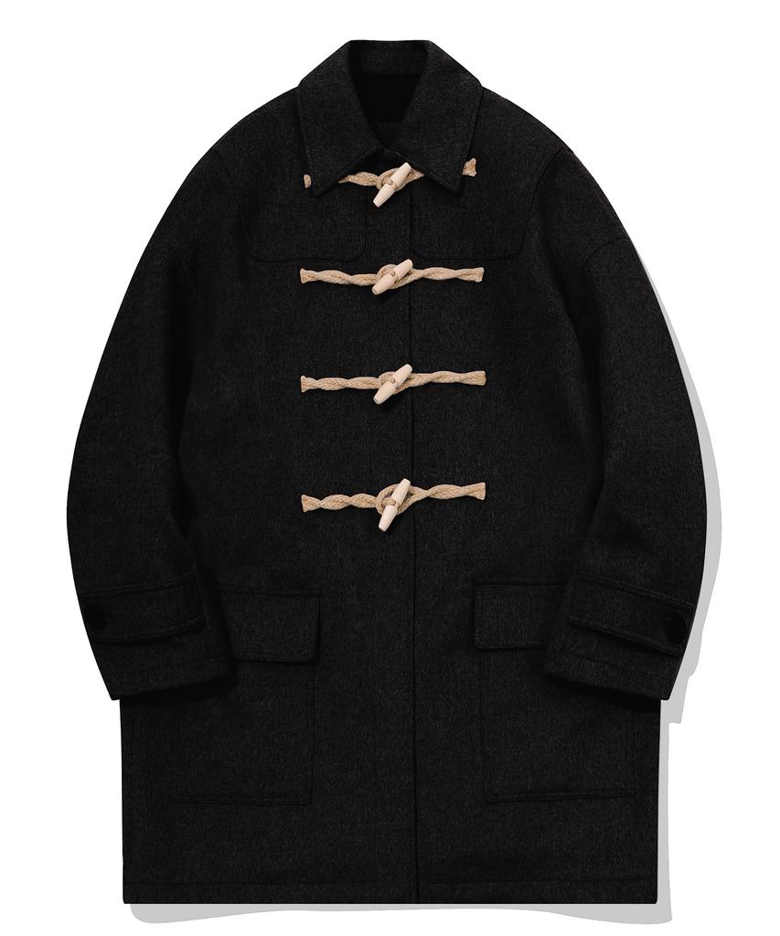 Mainbooth Oversized Collar Duffle Coat(Black)