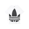 adidas Originals Vintage Trefoil Large Logo Tee Women Tops Black White GJ1009