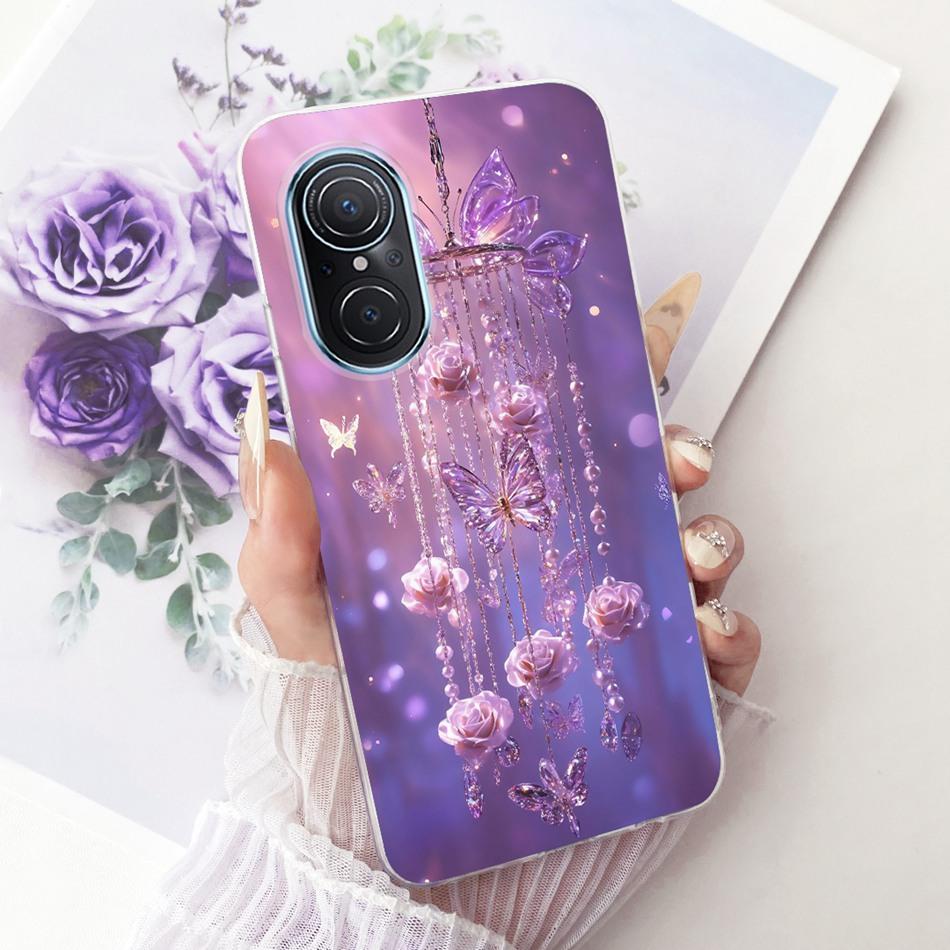 For Huawei Nova 9 SE Nova9 Cute Flower Butterfly Cat Painted Case For Huawei Nova 9 9SE Soft Silicone TPU Phone Cases