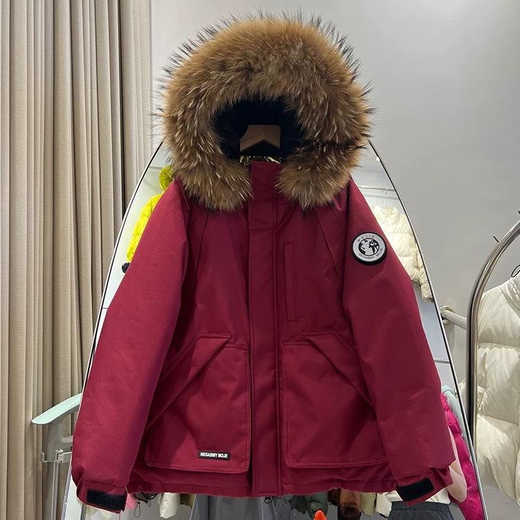 

Корейская пуховая куртка с хлопковой подкладкой Женские зимние парки Куртки Толстые пальто С меховым капюшоном Женская одежда S