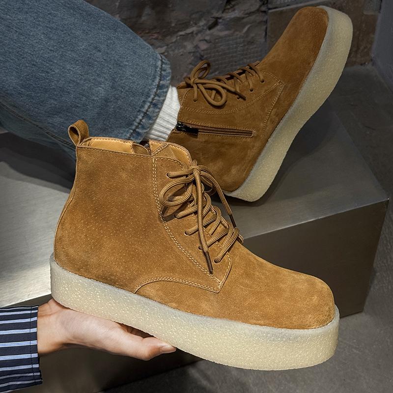 Fashion Autumn and winter men's shoes Fashion Designer Trendy Quality Style 38-46 Youth height increasing thick soled shoes high-top