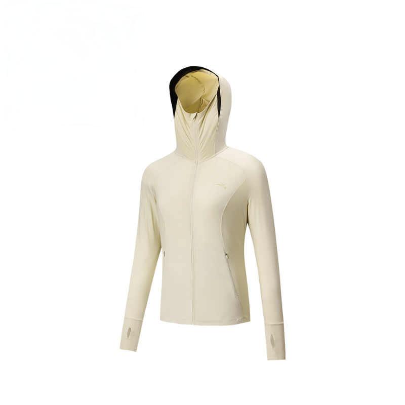 

Anta Training Series Solid Color Zip-Up Hooded Comfortable Breathable Versatile Sun Protection Jacket Women jackets Cream-Yellow 962527703-3 XS