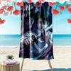 Enigmatic Warrior's Shadow. Print Beach Towel, Quick Drying, Suitable for Travel, Outdoor Sports, Jogging, the Beach and Swimming, Gift