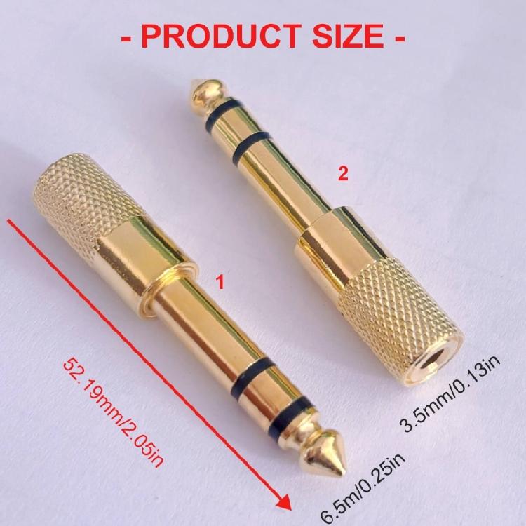 Gold Plate 6.5mm To 3.5mm Mono Adapter Seamlessly Instrument Connectivities High Fidelitys Signal Transfer Durability Build