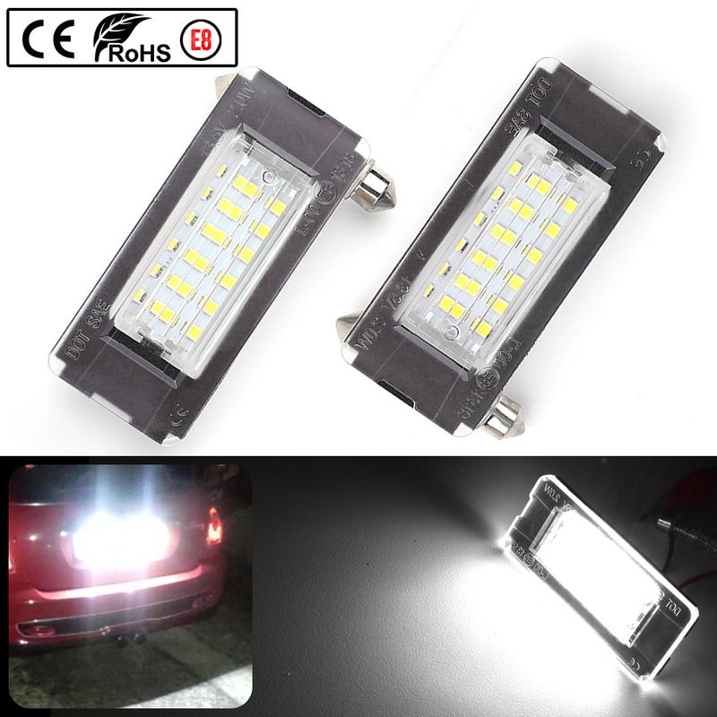 2Pcs CanBus No Error LED License Plate Light For BMW Mini Cooper R56 R57 R58 R59 Error Free Bright White Number lamp