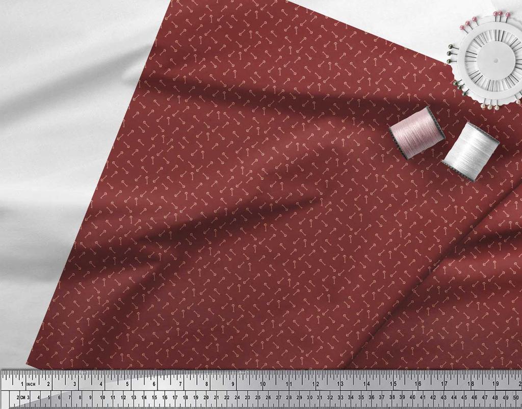 Soimoi Japan Crepe Satin Fabric Key Shirting Fabric Prints By Metre 42 Inch