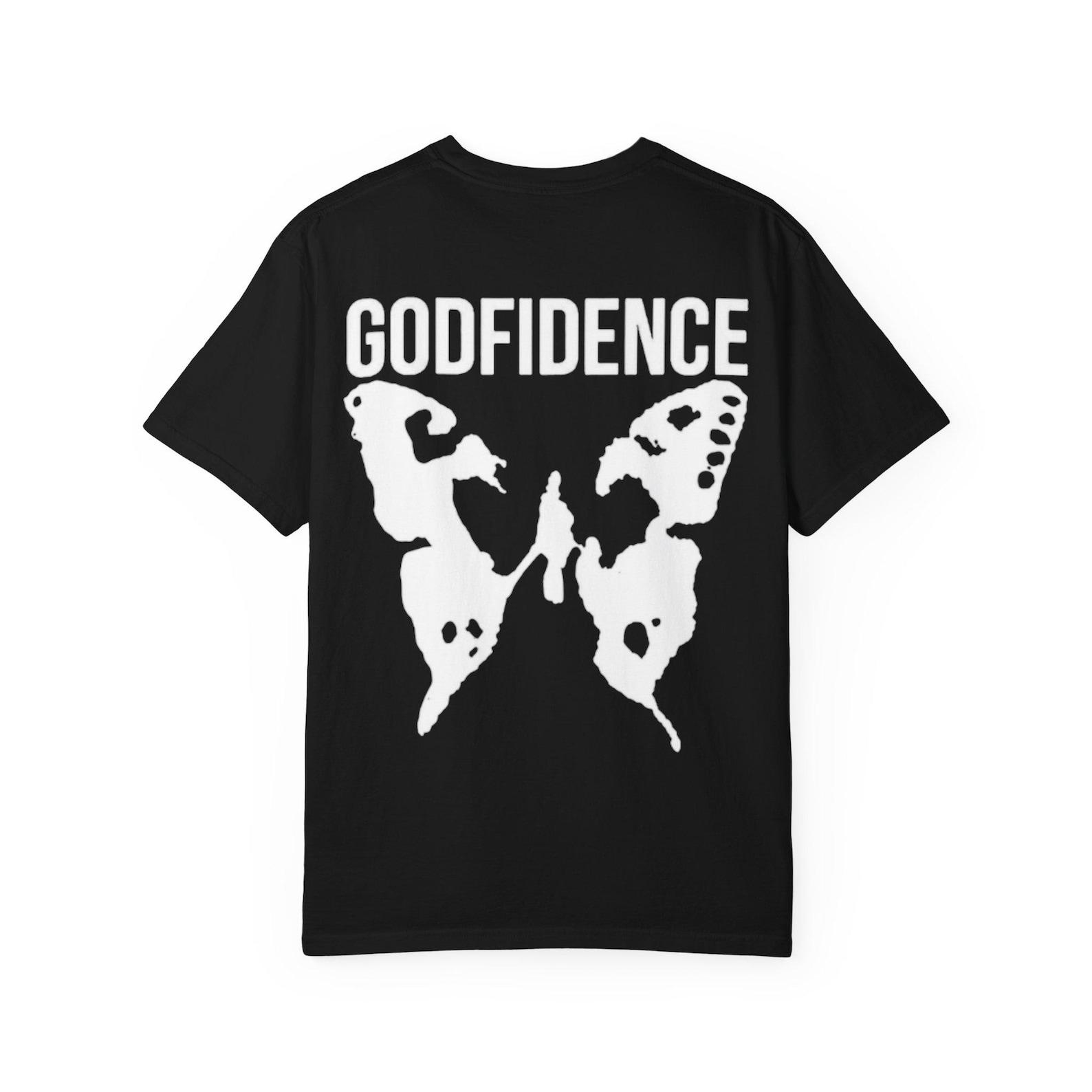 Godfidence Butterfly T-Shirt, Gothic Streetwear Tee, Dark Unisex Graphic Shirt 2XL