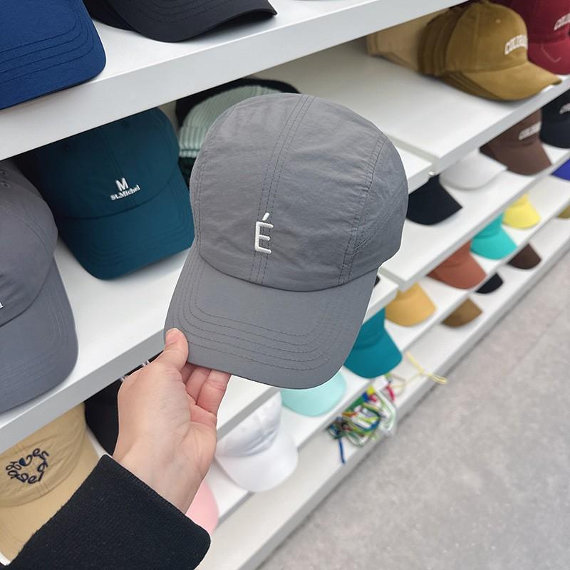 Minimalist Baseball Cap - Quick-Dry Embroidered Letter E Soft Top Sun Hat for Women & Men