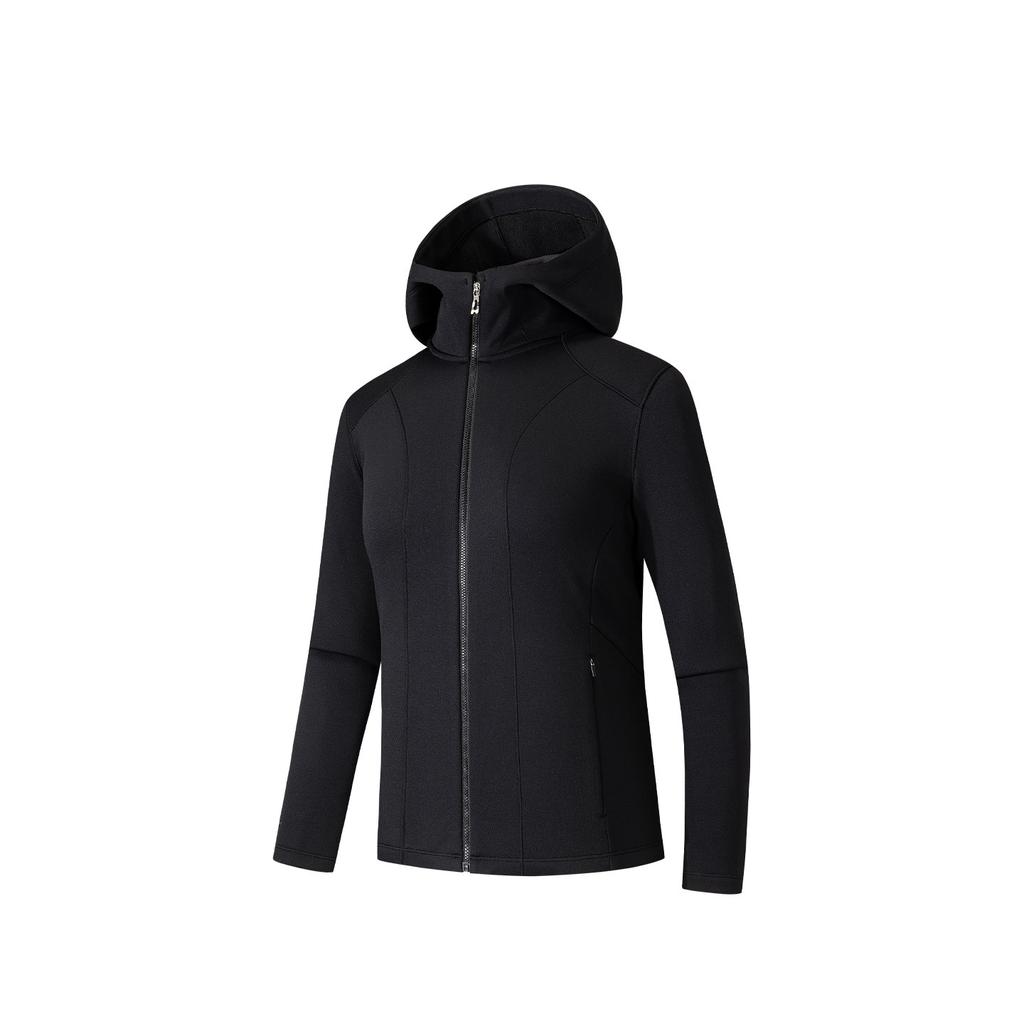 Anta Champion All-Weather Series Hooded Zippered Fleece Slim Fit Warm Casual Jacket Women jackets 162540709-3