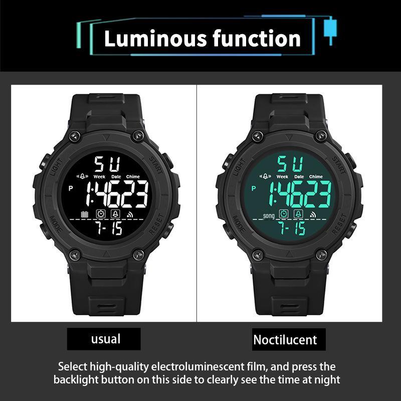 Men's Multifunctional Luminous Sports Watch - Outdoor Student Electronic Alarm Clock