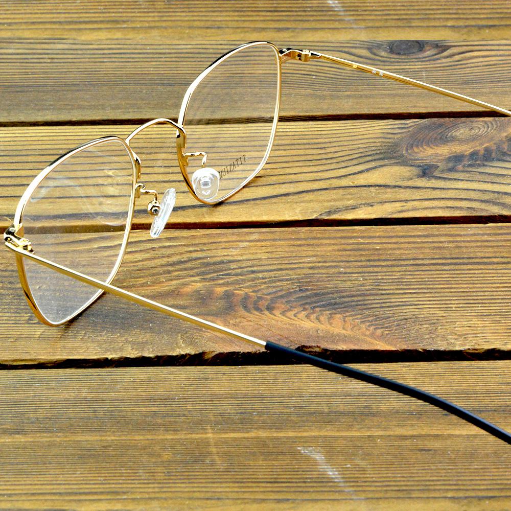 Full-Rim Titanium Geometric Optical Glasses Frame – Lightweight Metal Eyewear with Modern Polygonal Design for Men and Women