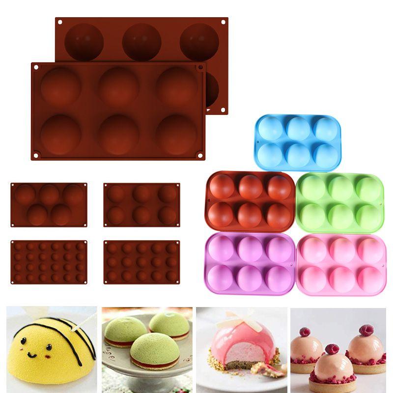 561524holes 3d Half Ball Semicircle Silicone Chocolate Mold Cake Mold Baking