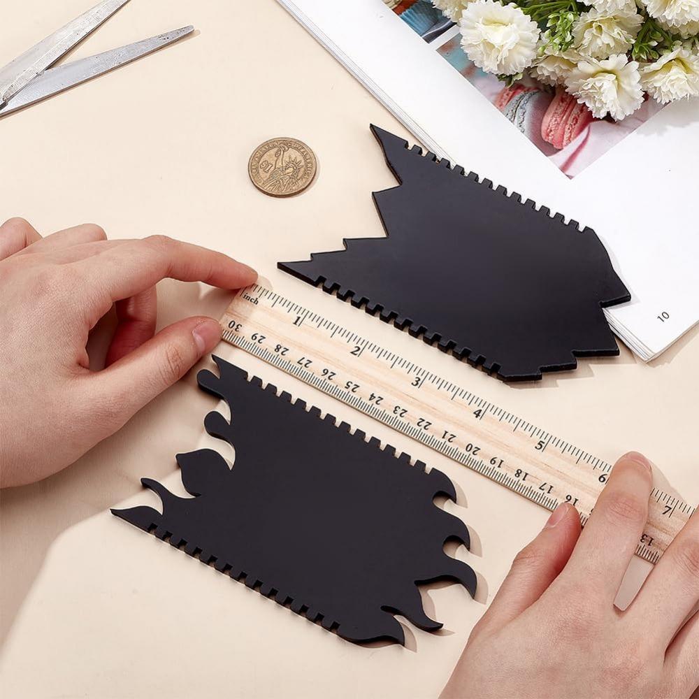 2 Styles Soap Scraper Shaping Tool Black Acrylic Mountains Flames Soap Scraper Shaping Tool for Cold Process Soap Scraper kits