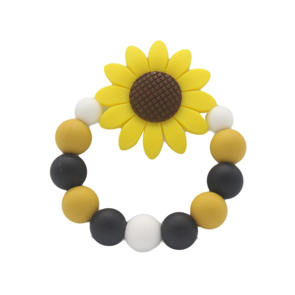 Colorful Bracelet Silicone Teether Chew Soft Beads Toy Baby