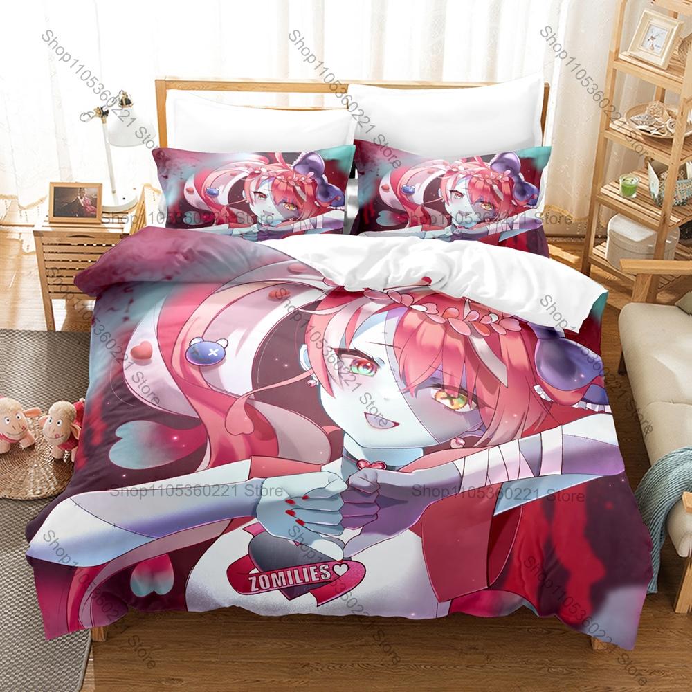 Gothic Zombie Ollie Sword Udin Bear Mascot Print Duvet Cover + 2 Pillowcases Twin Full Queen King Kawaii Bedding Set