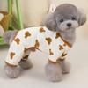 Cotton Four-Legged Pet Pajamas With Bear Print Home Wear For Small Dogs And Cats Soft Comfortable Loungewear Cozy Animal Nightwear