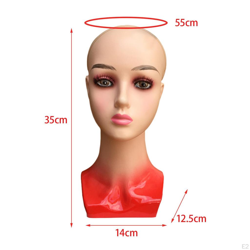 Testa di Manichino Calva Femminile Manichino Supporti per Parrucche Liscio Multiuso Modello Espositore Portaoggetti