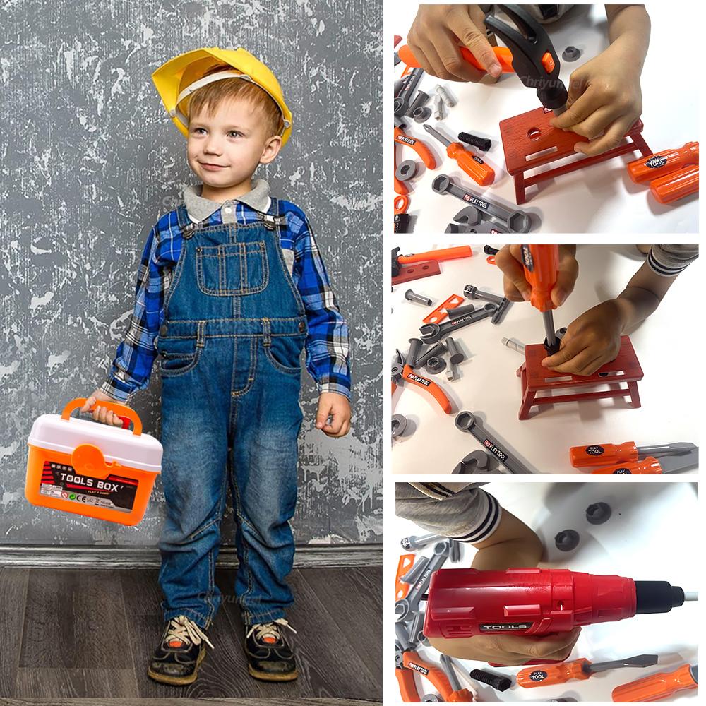 Kids Pretend Tools Kit 384142 Pcs Role Play Repair Construction Tool Kit Educational Learning Toys For Toddlersboys Girls Gift
