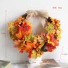 1 Pc 45cm Autumn Home Decor Wreath, Harvest Festival Decor Front Door Wreath, Maple Leaves Garland