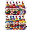 Wooden Snowman Ornaments Colorful Snowman Figurines with Pom-Pom Hats Christmas Tree Festive Holiday Decoration