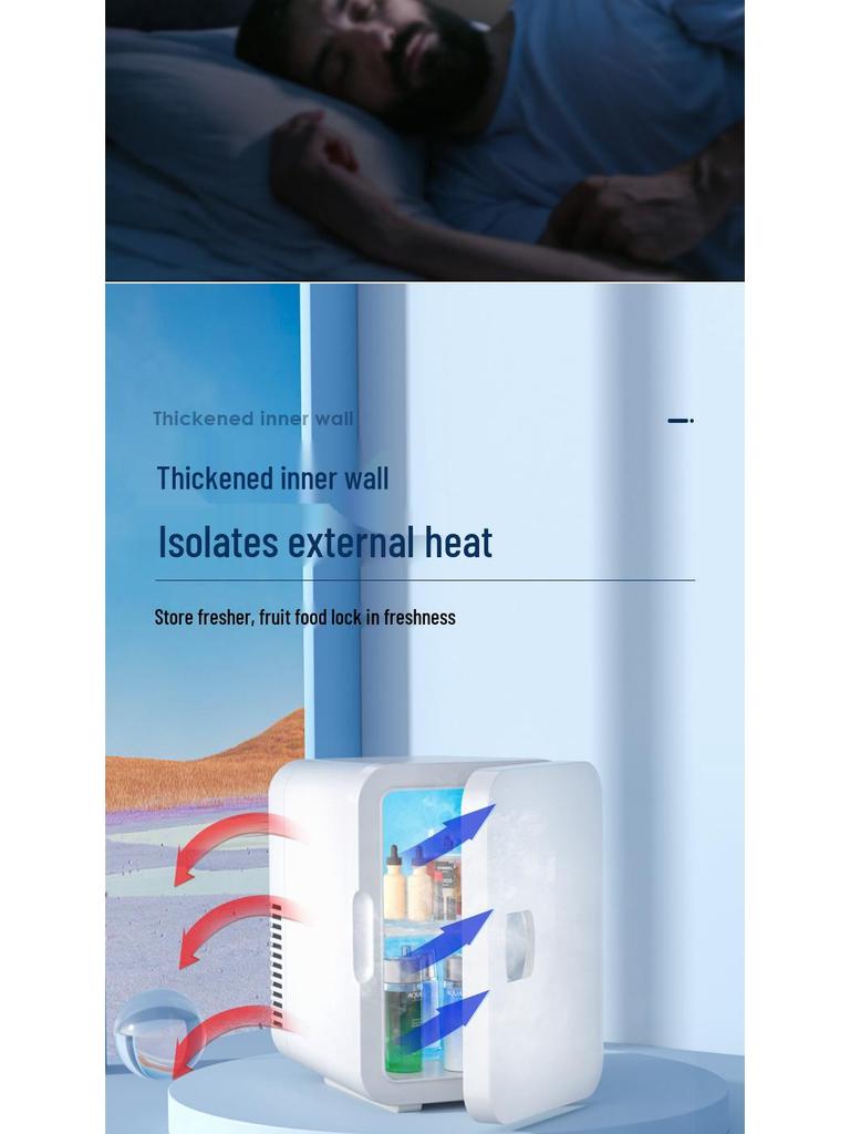 Compact Dual-Use Mini Fridge: Portable Retro Design for Home, Car, and Dorm with Cooling and Insulation Function.