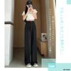SAINT MARANT SL2414 Casual Wide Leg Pants with High Long Perfect for Office and Size Black Women's Banding, Waist, Black, Slacks, Suits, M,