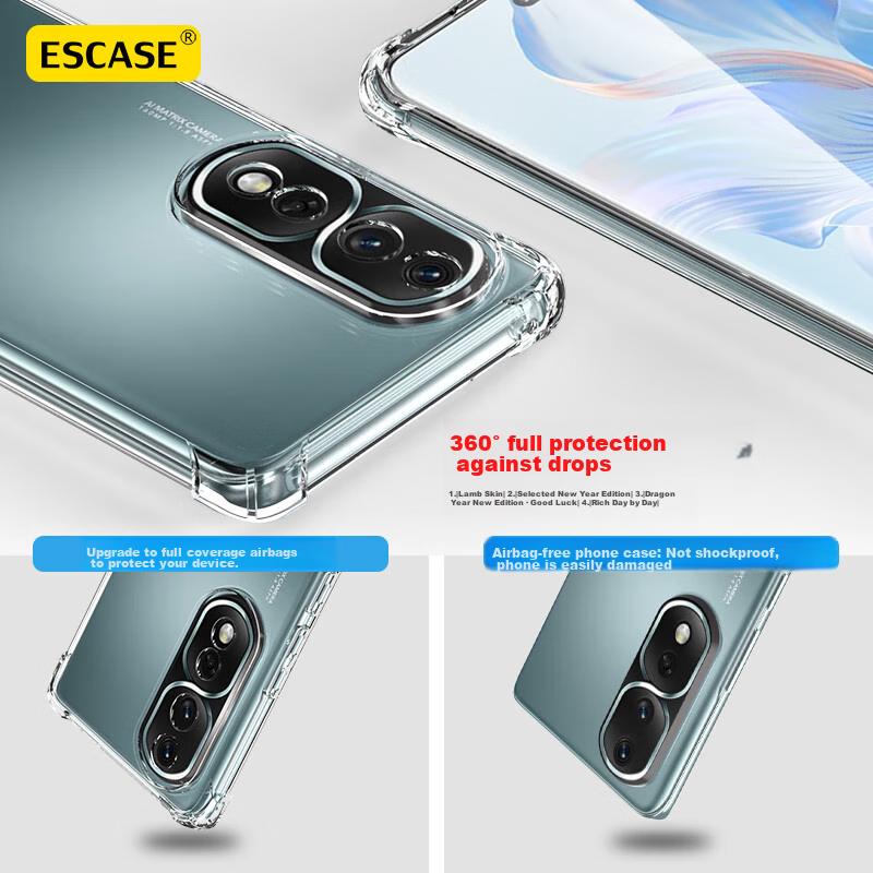 Honor 80 Pro Phone Case, Shockproof TPU Full Coverage Airbag, Unisex (With Lanyard Hole), ES-Ip9 Series, Upgraded Transparent White Versio