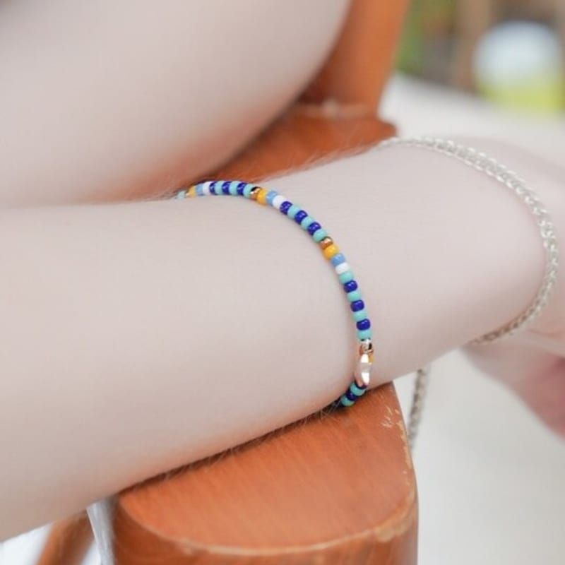 BONBEAU Silver star charm nouveau color beads Bracelet