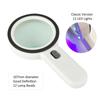 30X Handheld Magnifier High Definition with 12X Lights Lamp High Power for Map Reading Jewelry