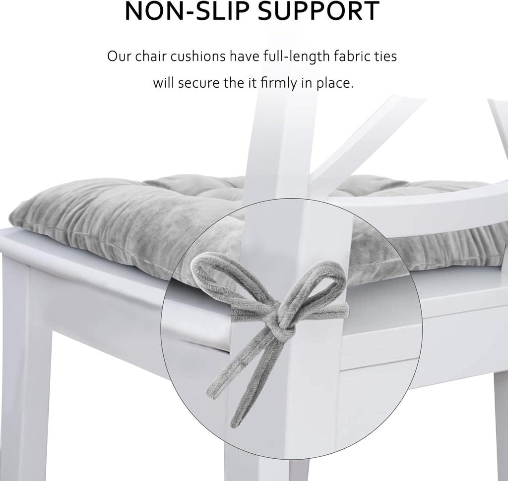 40x40cm Square Seat Cushion Indoor Seat Cushions Pillows with Ties Soft Comfortable Non Slip Chair Mat for Office Desk YY098