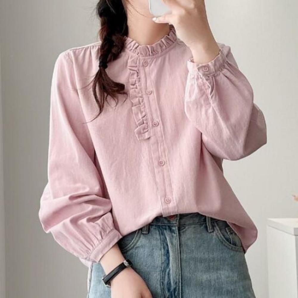 Navava Women Lovely Romantic Frill Long Sleeve Blouse Nb2495