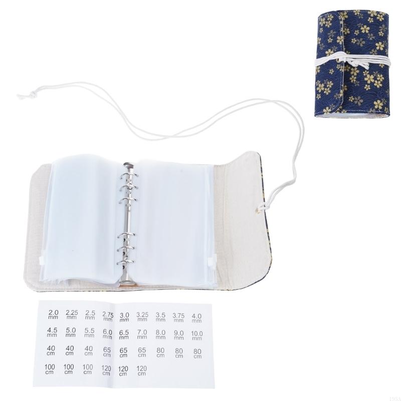 Rundstricknadel-Organizer-Tasche mit 12 Stück herausnehmbaren PVC-Reißverschluss-Bindetaschen, tragbares Stricknadel-Etui zum Nähen