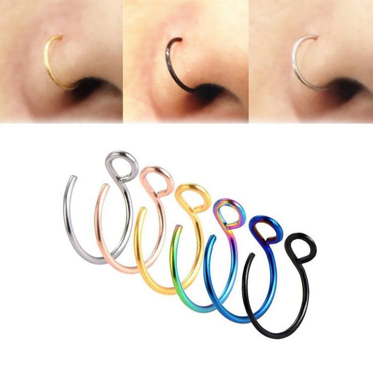 Stainless Steel Colorful U-Shaped Nose and Lip Piercing Jewelry - Simple, Fade-Resistant, Unique Design