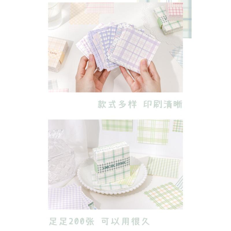 Fresh Plaid Pattern Dyed Memo Paper For Hand Account Diary Notes